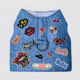 Rebel Dog Harness (Color: Denim, size: LG)