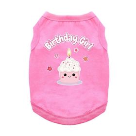 Birthday Girl Dog Shirt (Color: Pink, size: X-Large)