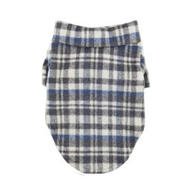 Flannel Dog Shirt (Color: Gray and Blue Plaid, size: 2X-Large)