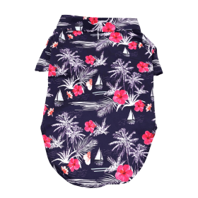 Hawaiian Camp Shirt (Color: Moonlight Sails, size: X-Large)
