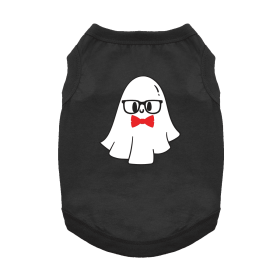 Nerdy Ghost Dog Shirt (Color: Jet Black, size: 3X-Large)