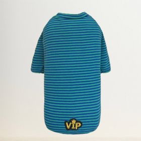 VIP Baby Dog Tee (Color: Striped Teal, size: XS)