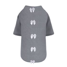 Dainty Bow Sweater (Color: Pewter, size: XS)