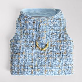 Chantel Tweed Dog Harness (Color: Blue, size: LG)