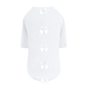 Dainty Bow Sweater (Color: White, size: XS)